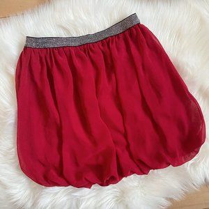 Soprano girls red bubble mini skirt elastic waist